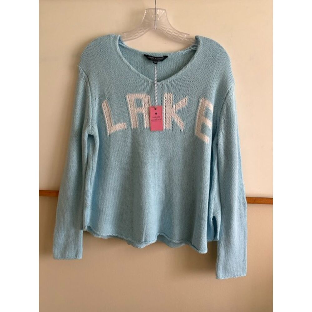 Simply Southern "LAKE" Knit Sweater, Light Blue, Size S/M, NWT
